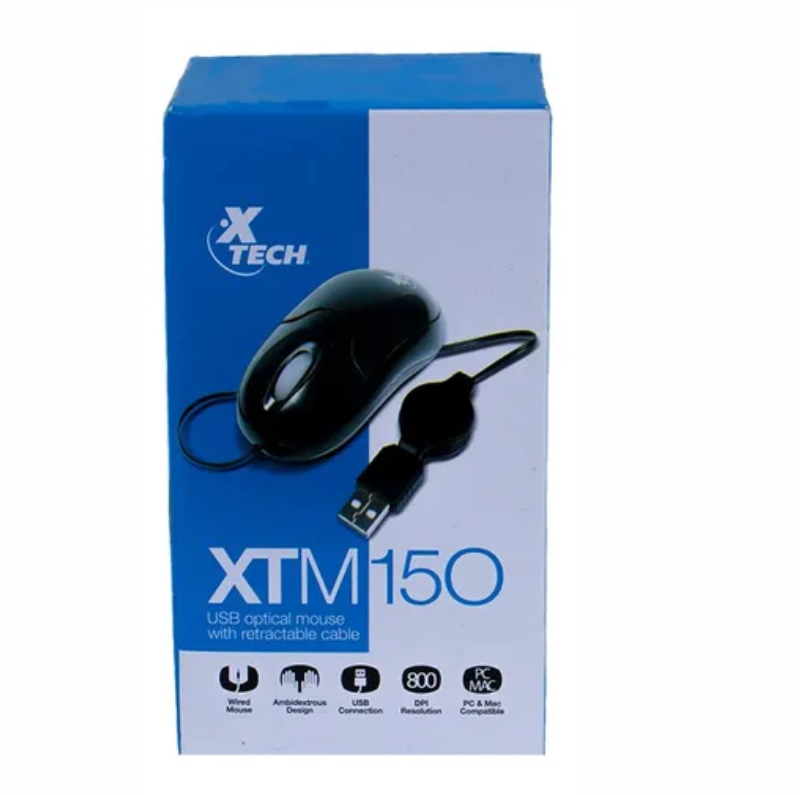 XTECH MINI RETRACTIL OPTICAL MOUSE USB XTM-150