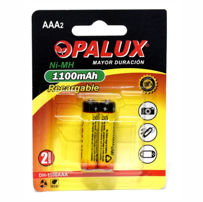 PILAS TRIPLE AAA MARCA OPALUX 1100 MAH