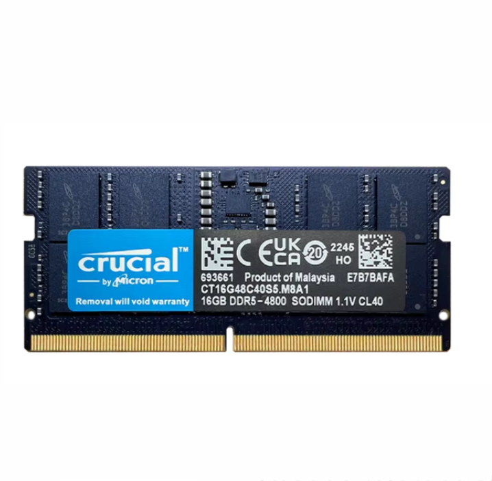 MEMORIA RAM CRUCIAL 16GB DDR5 4800 MHZ SODIMM 1.1V CL40 CL46 ECC