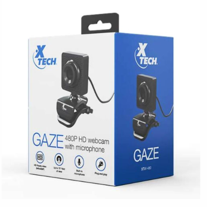 XTECH GAZE HD WEBCAM WITH MIC 640X480 WIRED USB XTW-480