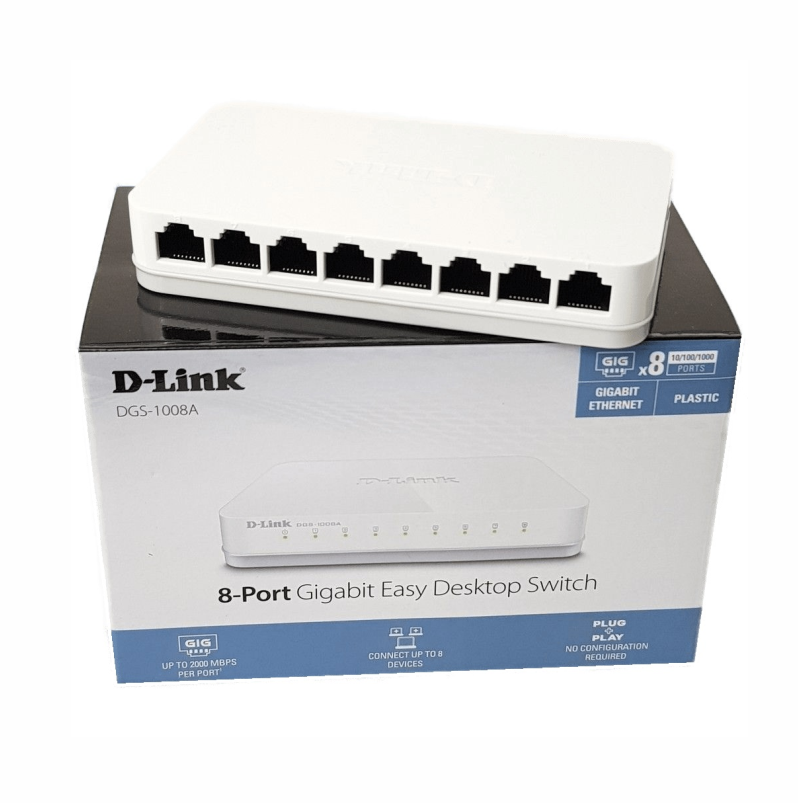 8 PORT GIGA SWITCH D-LINK DGS-1008A 10/100/1000