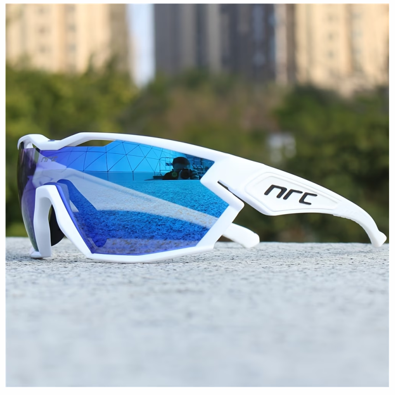 GAFAS PARA CICLISMO NRC X2 - MODERNOS BLANCOS Y AZULES CON MONTURA DE POLICARBONATO