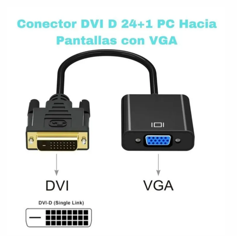 CONVERTIDOR DE DVI D 24 MAS 1 A VGA 1080P 
