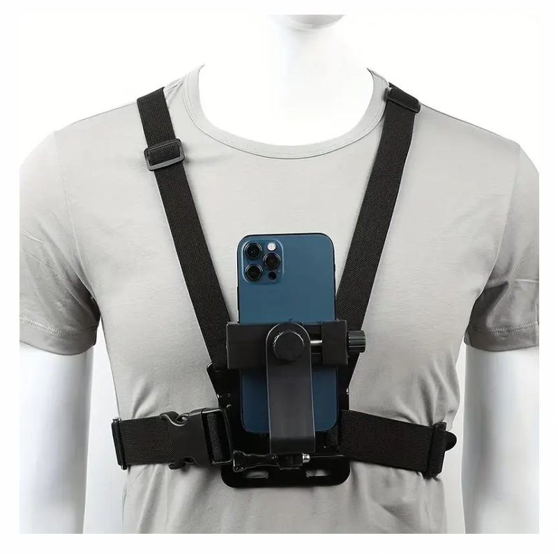 SOPORTE UNIVERSAL PARA CELULAR DE PECHO CORREA DE PECHO AJUSTABLE PARA CELULAR